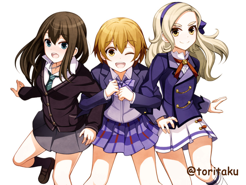 shibuya rin, hoshizora rin, and kurosawa rin (idolmaster and 6 more) drawn by torigoe_takumi