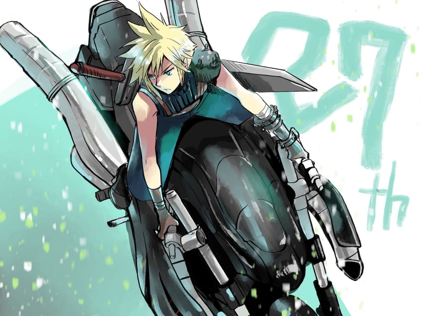 cloud strife (final fantasy and 2 more) drawn by con_cho2