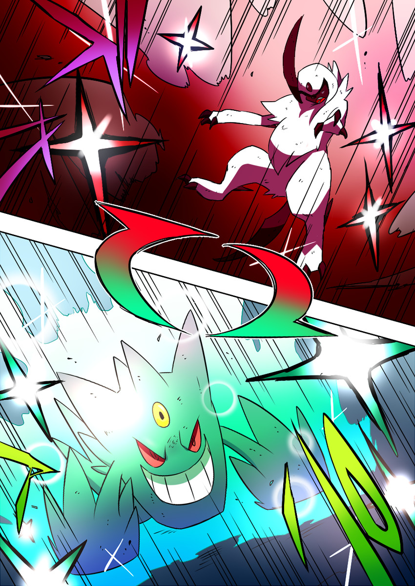gengar, absol, and mega gengar (pokemon) drawn by noel_(noel-gunso)