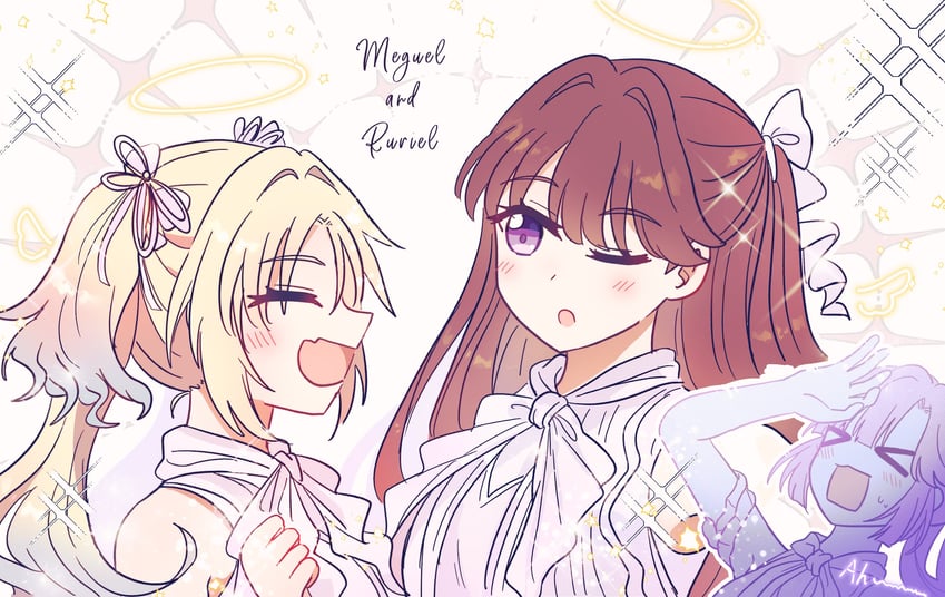 fujishima megumi, osawa rurino, and anyoji hime (love live! and 1 more) drawn by watage_modoki