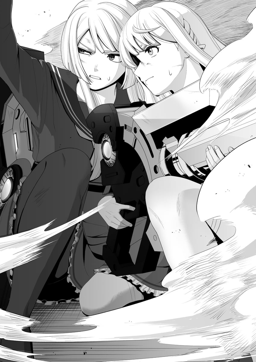 kon kanaho and miyagawa takane (assault lily) drawn by kimuratoageage_daimyoujin