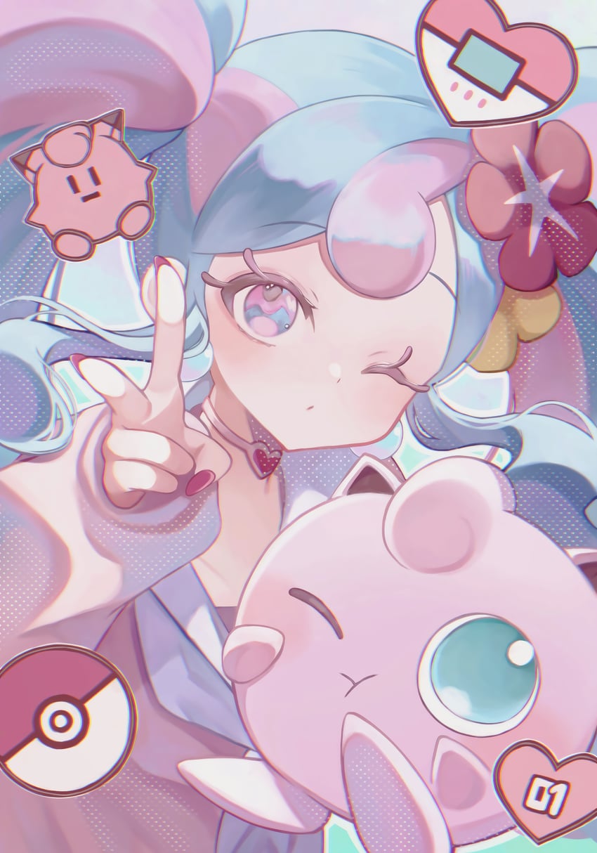 hatsune miku, jigglypuff, clefairy, and fairy miku (pokemon and 2 more) drawn by srnps