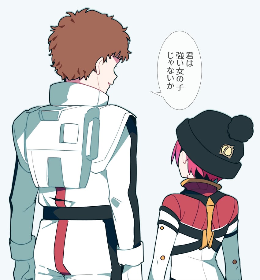 amate yuzuriha and amuro ray (gundam and 2 more) drawn by fuji_(f_ukkami)