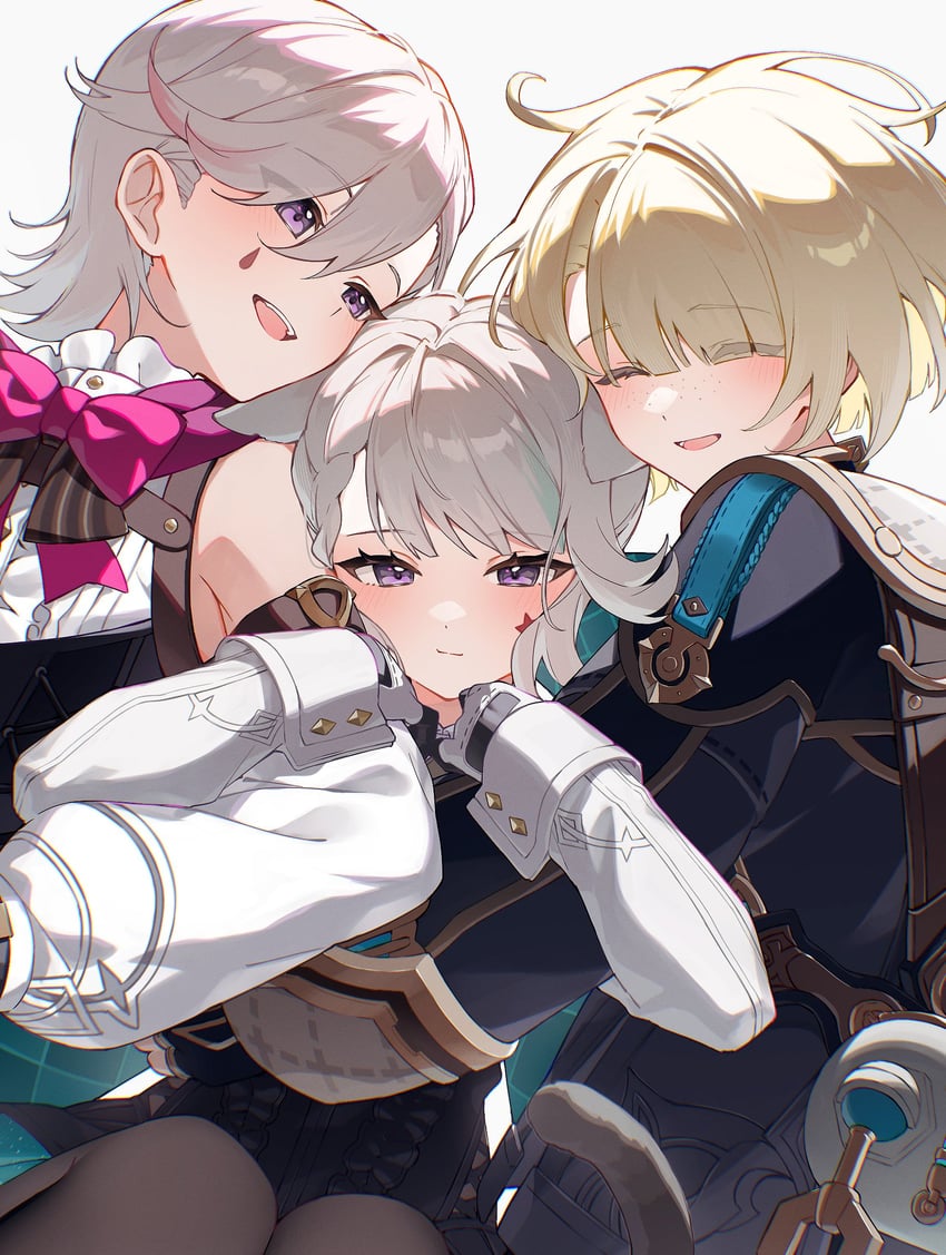 lynette, lyney, and freminet (genshin impact) drawn by mochimiya_(coyo)