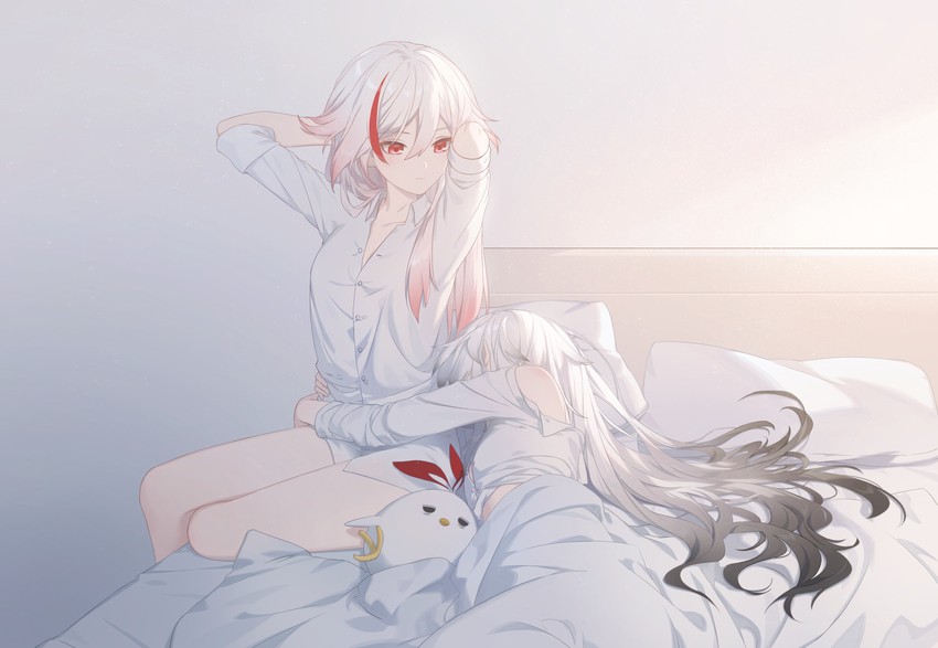 fu hua, herrscher of sentience, and jingwei (honkai and 1 more) drawn by rafaelaaa