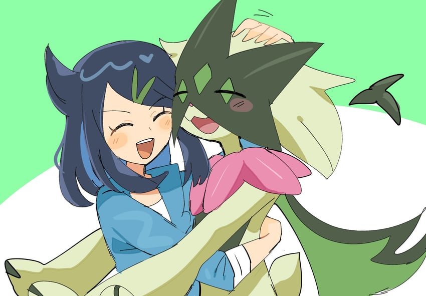 liko and meowscarada (pokemon and 1 more) drawn by han0579
