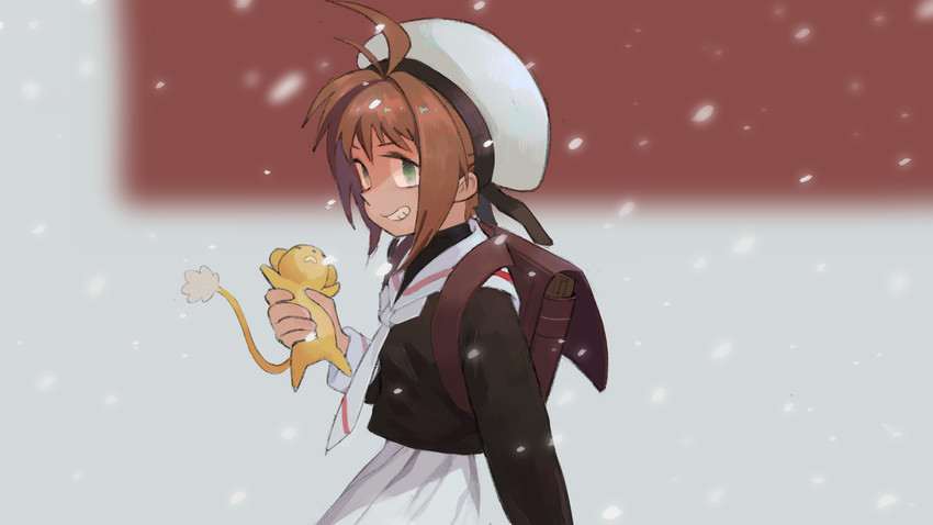 kinomoto sakura and kero (cardcaptor sakura) drawn by hekoko