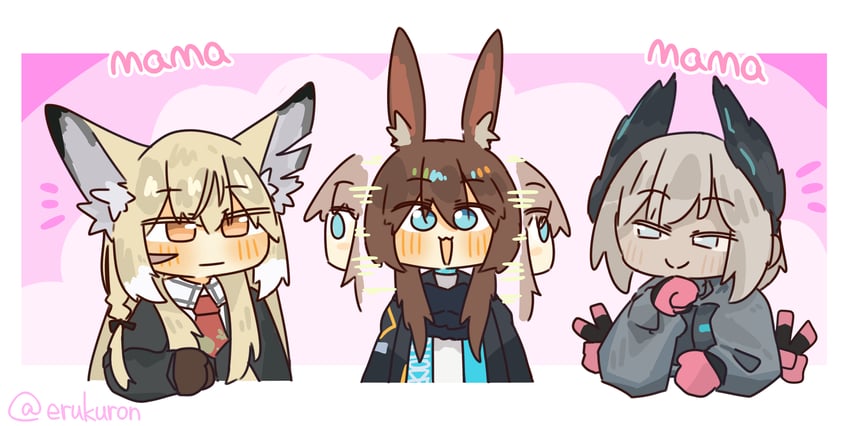 amiya, vulpisfoglia, and raidian (arknights and 1 more) drawn by lcron