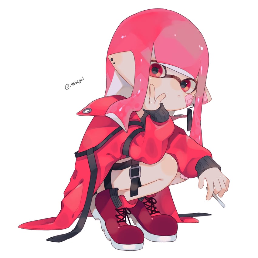 inkling player character and inkling girl (splatoon) drawn by sabata_saba