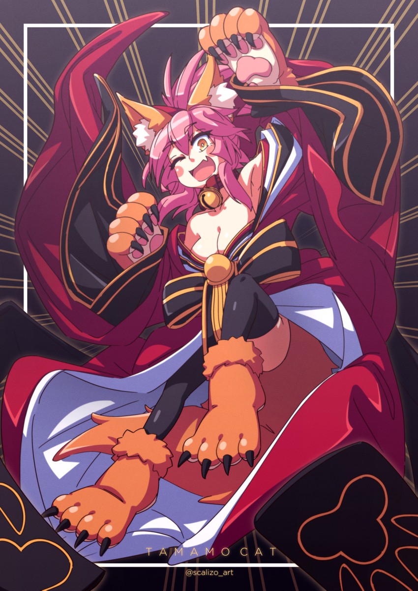 tamamo and tamamo cat (fate and 1 more) drawn by scalizo