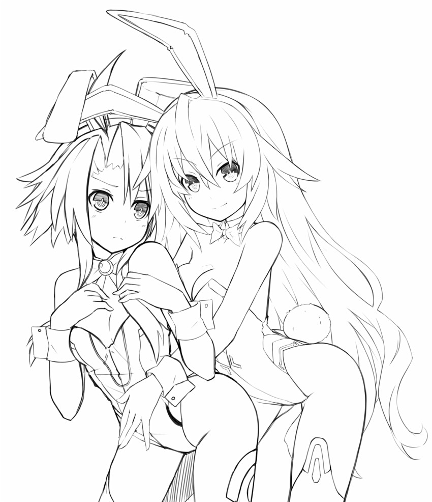 black heart and white heart (neptune) drawn by gene_(gear_gene)