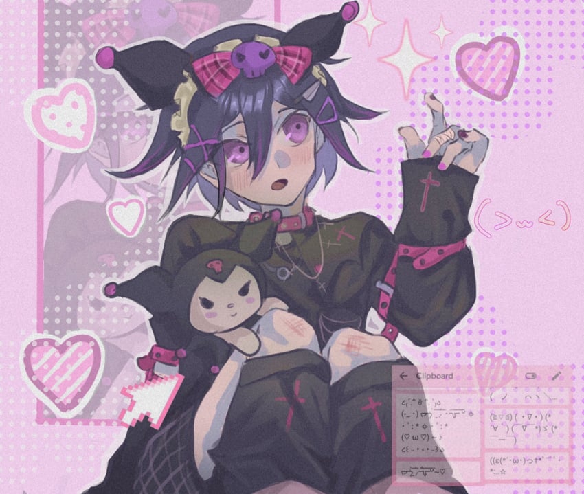 oma kokichi, kuromi, shoboon, and jisakujien (danganronpa and 4 more) drawn by samedosama666