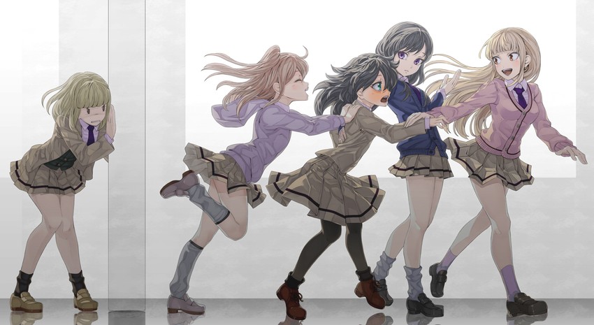 kuroki tomoko, tamura yuri, katou asuka, nemoto hina, and uchi emiri (watashi ga motenai no wa dou kangaetemo omaera ga warui!) drawn by magocoro_love