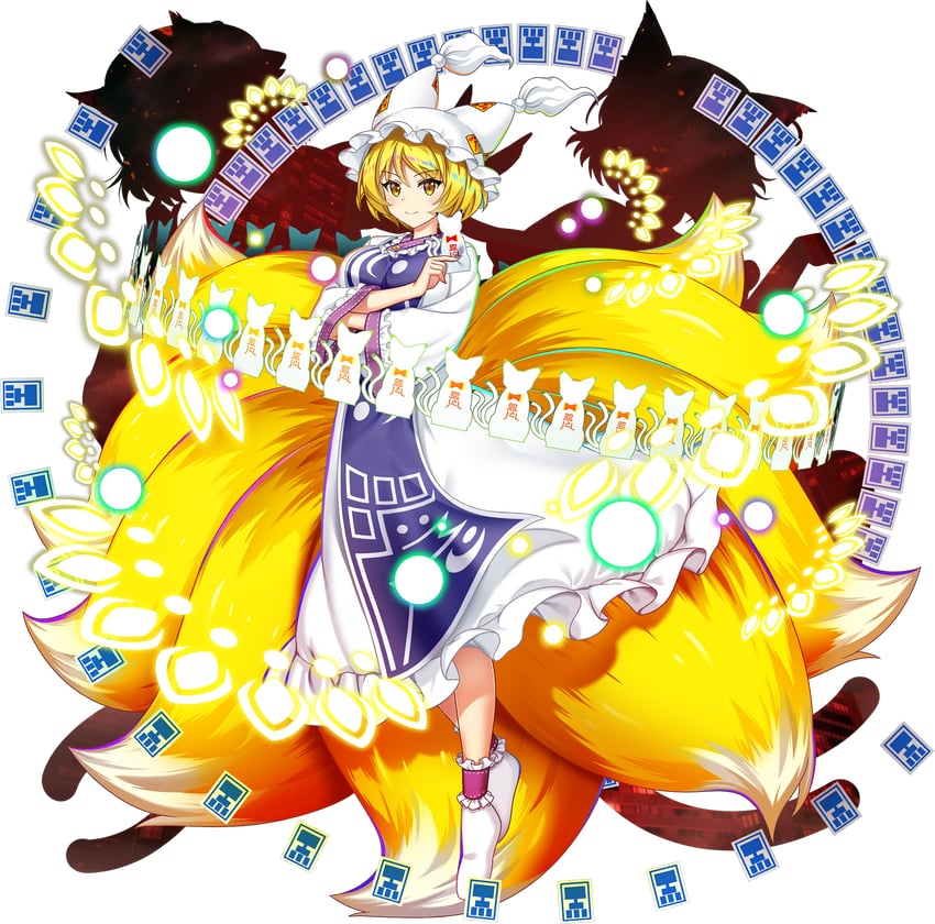 yakumo ran and chen (touhou and 2 more) drawn by rotte_(1109)