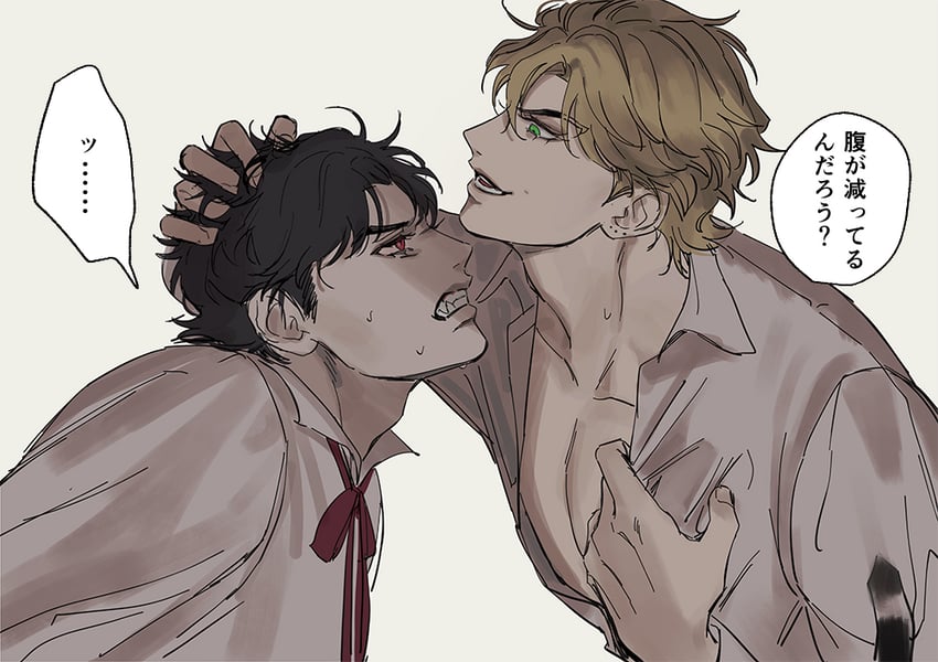 dio brando and jonathan joestar (jojo no kimyou na bouken and 1 more) drawn by bustersiri