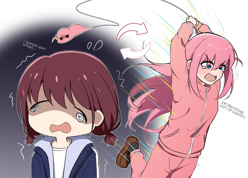 gotoh hitori and iseri nina (bocchi the rock! and 1 more) drawn by fukaikiri
