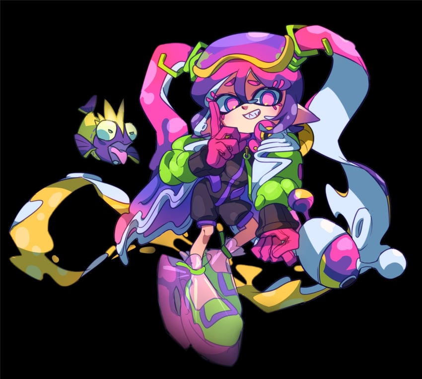 hatsune miku, inkling player character, smallfry, and poison miku (pokemon and 3 more) drawn by ikki_(gsl_9708)
