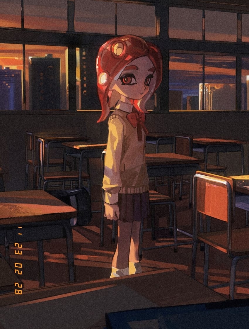 octoling player character and octoling girl (splatoon) drawn by buzaizhengming