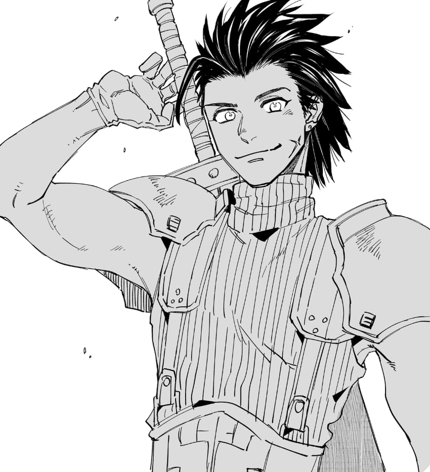 zack fair (final fantasy and 2 more) drawn by shouyu_(soysoy)
