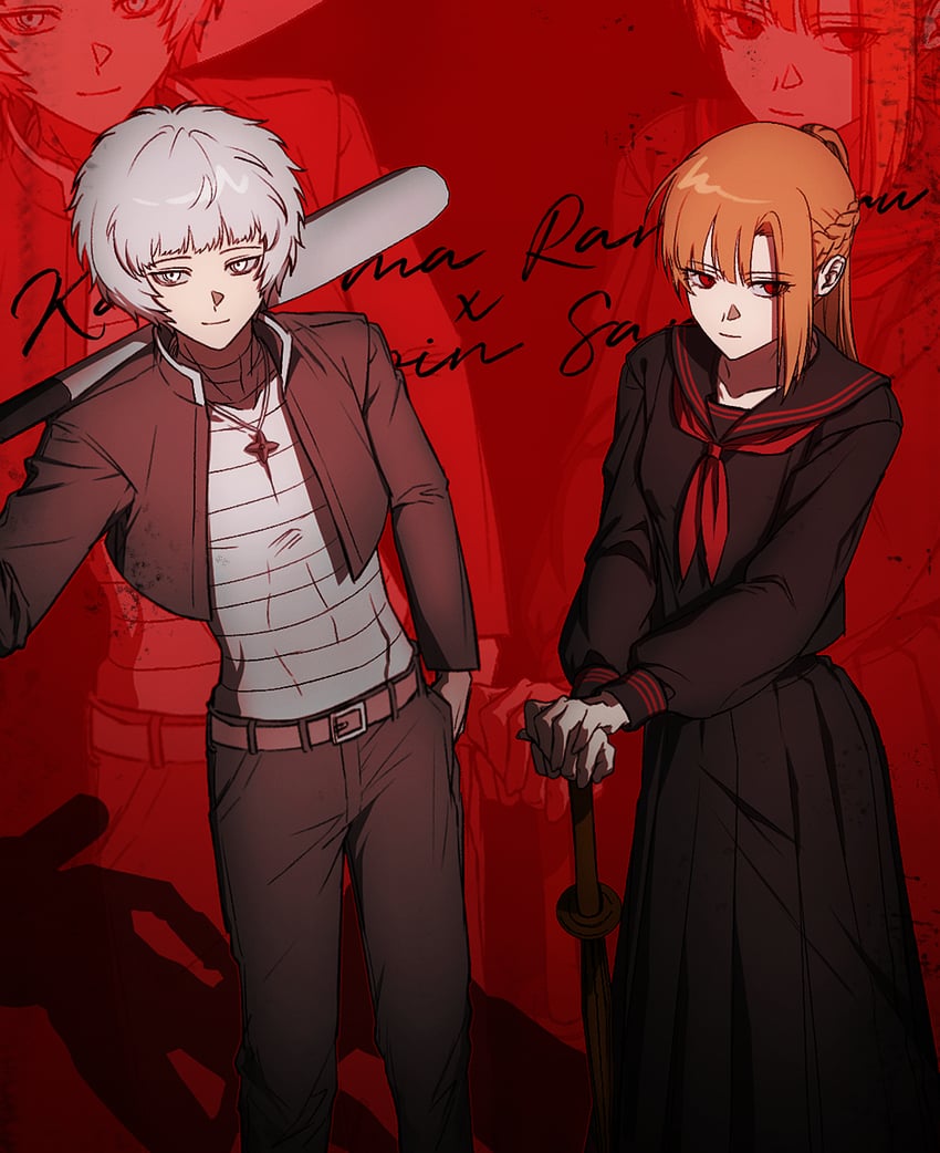 chidouin sara and kageyama ranmaru (kimi ga shine) drawn by shell_e