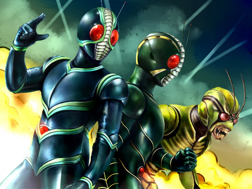 kamen rider shin, kamen rider zo, and kamen rider j (kamen rider and 3 more) drawn by sei_mon