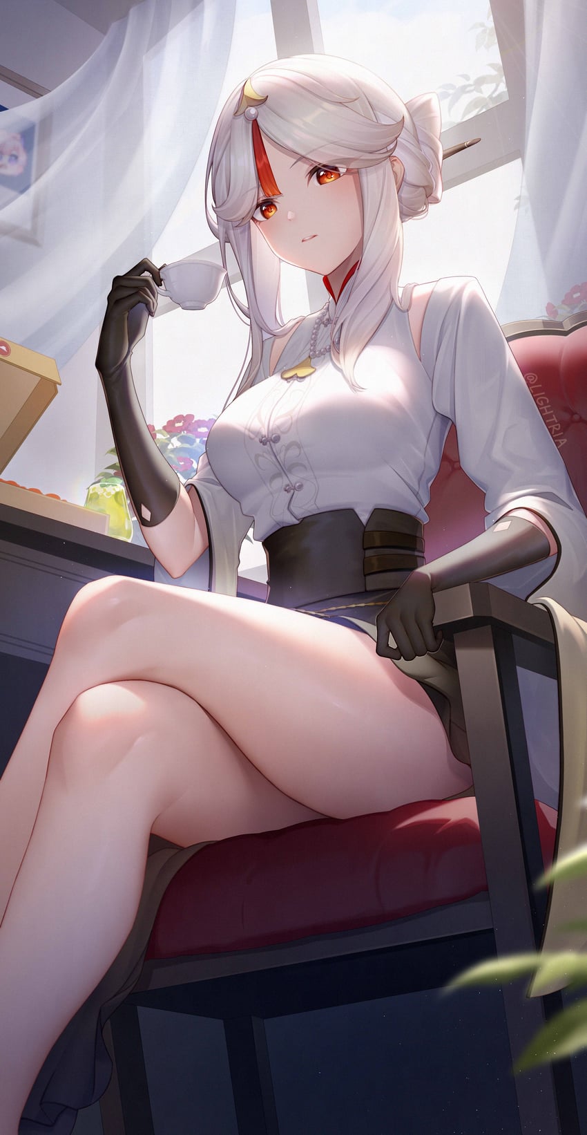 ningguang (genshin impact and 1 more) drawn by lightria