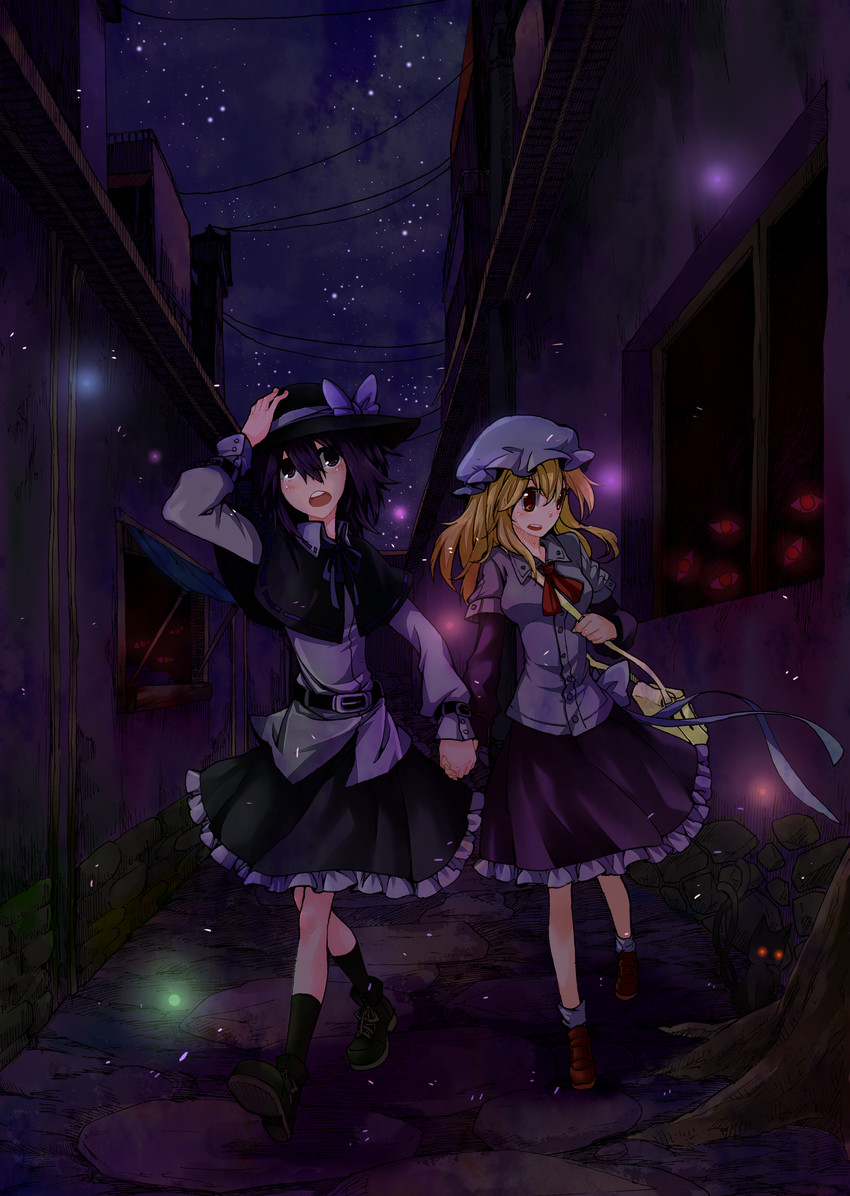 chen, usami renko, and maribel hearn (touhou) drawn by beichen_xiaobei