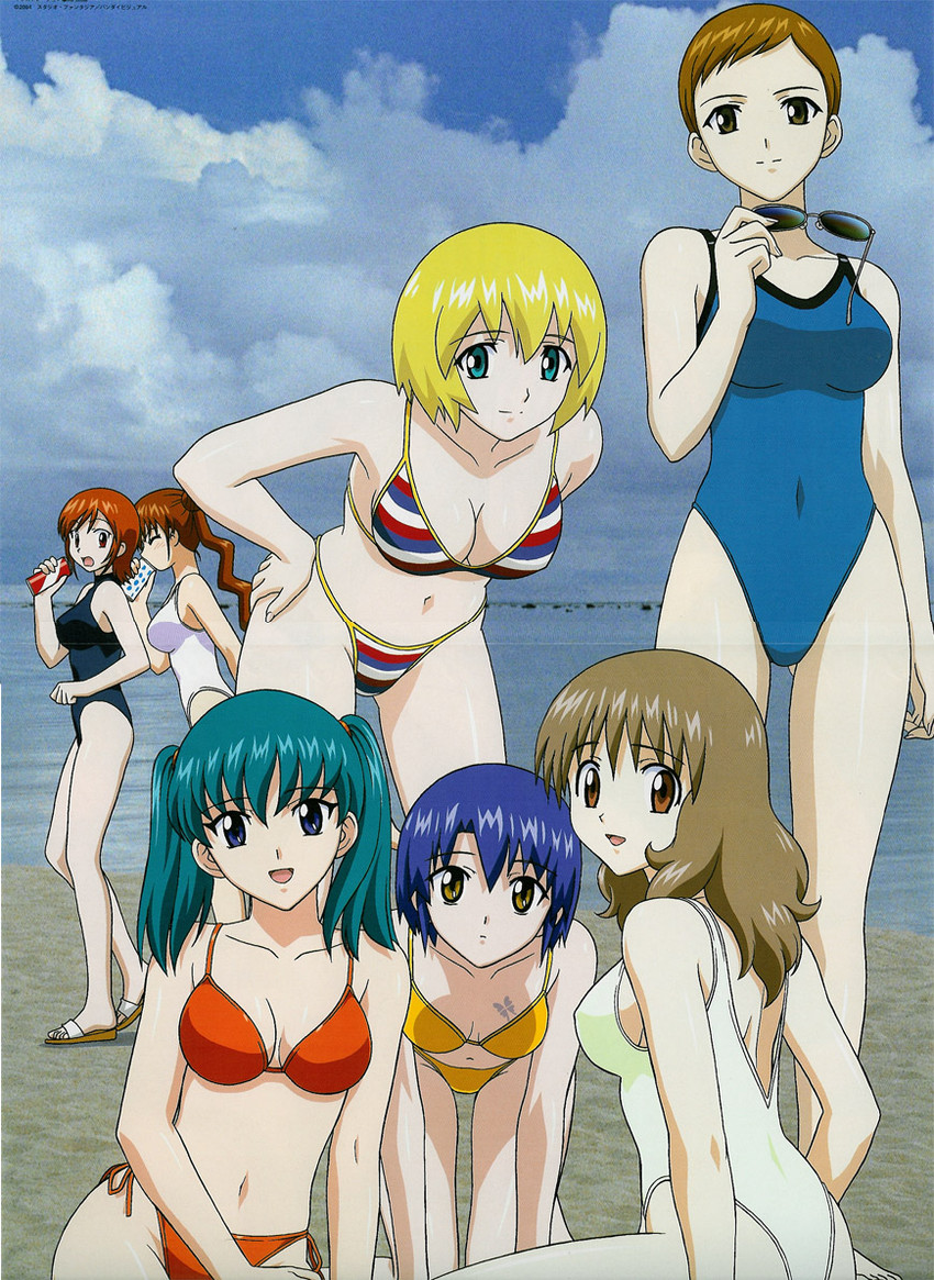 honjou mikaze, doi shizuha, kikuhara karin, nakamura ayamo, mukai touko, and 2 more (stratos 4) drawn by yamauchi_noriyasu