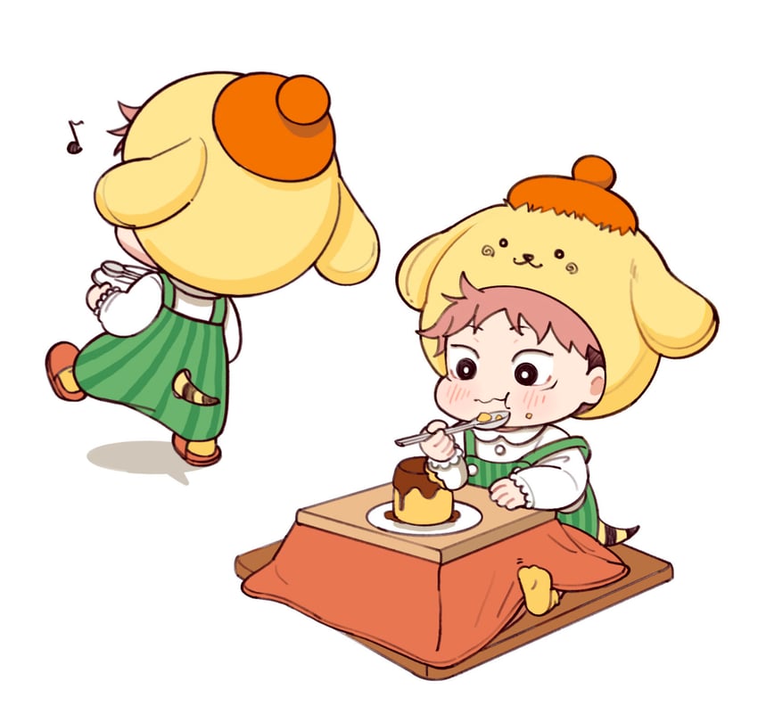 itadori yuuji and pompompurin (jujutsu kaisen and 1 more) drawn by tootigee