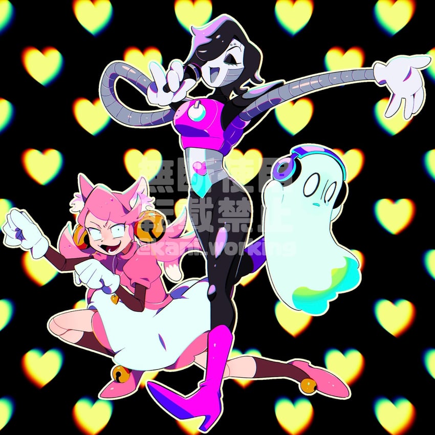 mettaton, mettaton ex, napstablook, and mad mew mew (undertale) drawn by kanianoreki