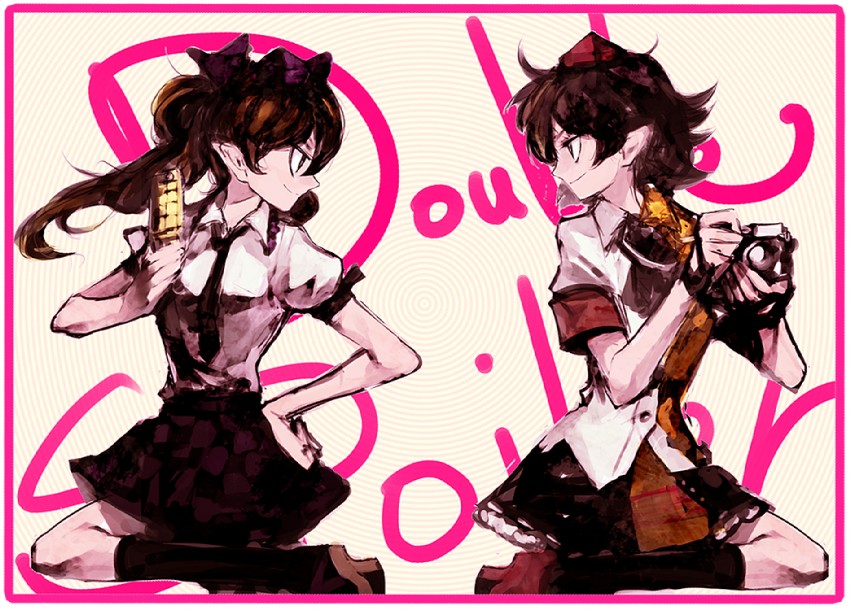 shameimaru aya and himekaidou hatate (touhou and 1 more) drawn by tima