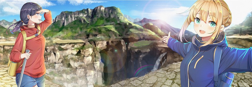 artoria pendragon and saber (fate and 2 more) drawn by kongbai