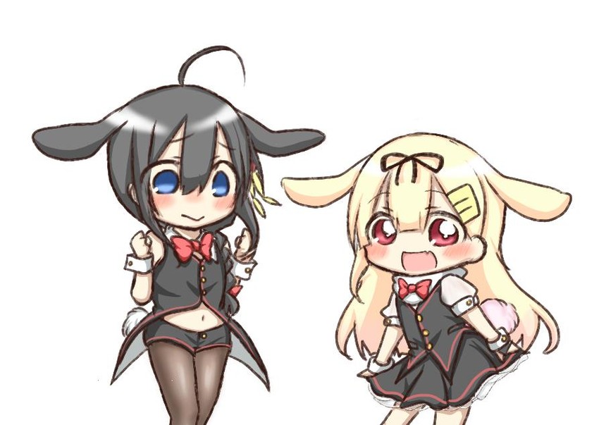 shigure, yuudachi, shigure kai ni, and yuudachi kai ni (kantai collection) drawn by jako_(jakoo21)