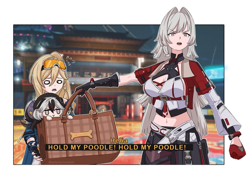 durandal, coralie 6626 planck, and erdos helia (honkai and 2 more) drawn by satyharvenheit