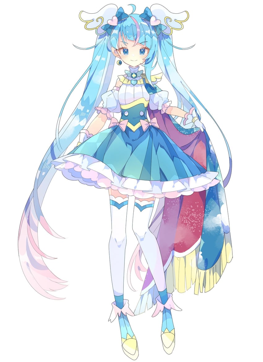 sora harewataru and cure sky (precure and 1 more) drawn by nikorashi-ka