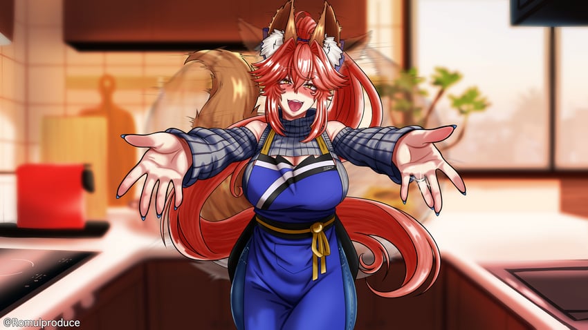 tamamo and tamamo no mae (fate and 1 more) drawn by romulproduce