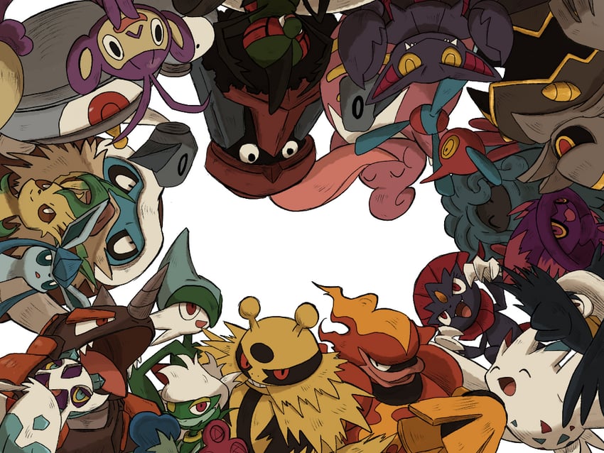 glaceon, leafeon, gallade, mismagius, froslass, and 17 more (pokemon) drawn by 10ma10dantali0n