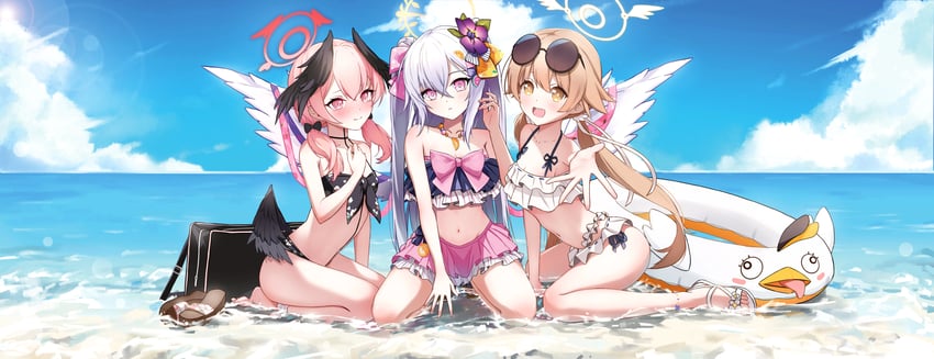 koharu, hifumi, azusa, and peroro (blue archive) drawn by nzdwarf