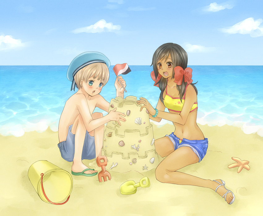 seychelles and sealand (axis powers hetalia) drawn by tamura_(yorlmlchl)