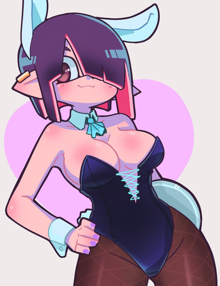 inkling player character and inkling girl (splatoon) drawn by hekoningyou_(waraningyou)