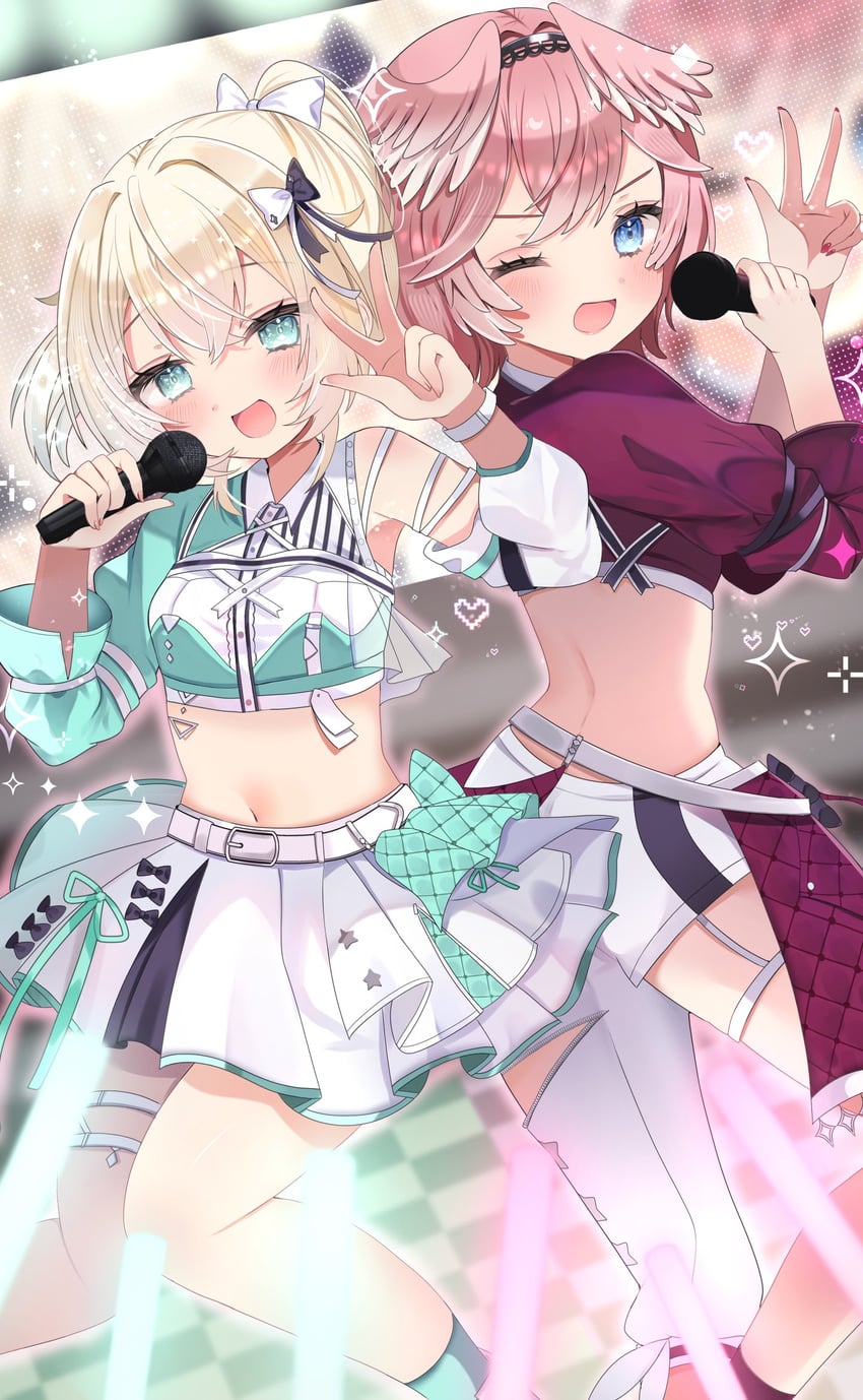 kazama iroha and takane lui (hololive) drawn by mainai_(pochiwan1108)