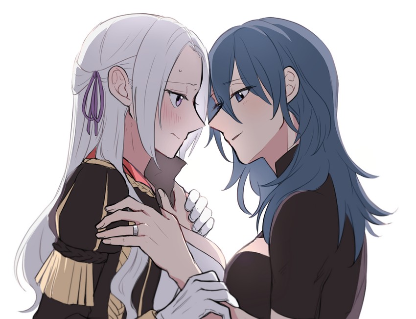 female byleth and edelgard von hresvelg (fire emblem and 1 more) drawn by riromomo