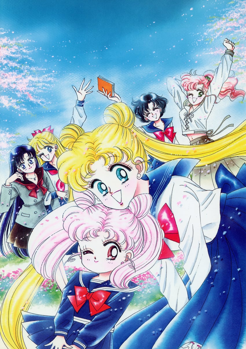 tsukino usagi, mizuno ami, aino minako, hino rei, kino makoto, and 1 more (bishoujo senshi sailor moon)