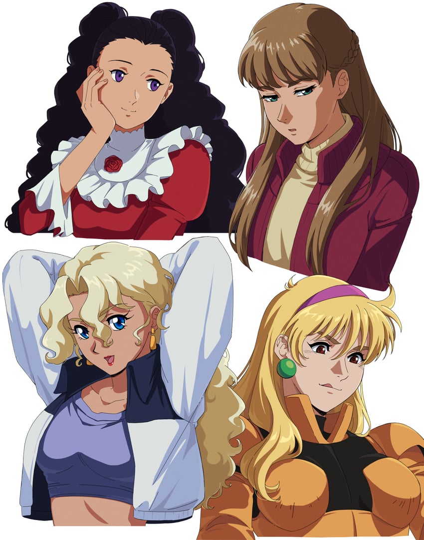 relena peacecraft, katejina loos, lily borjarnon, and toniya malme (gundam and 4 more) drawn by enelous