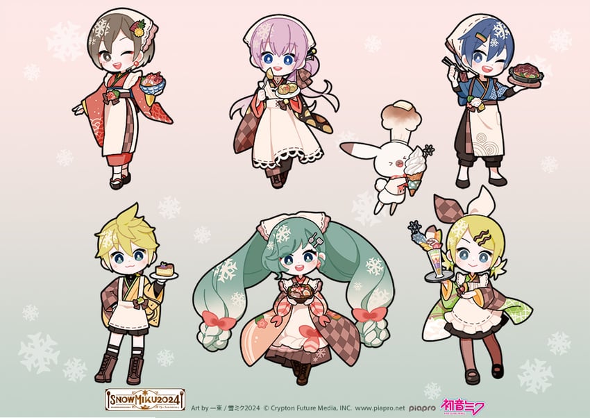 hatsune miku, kagamine rin, kagamine len, megurine luka, kaito, and 8 more (vocaloid) drawn by 1-tuka