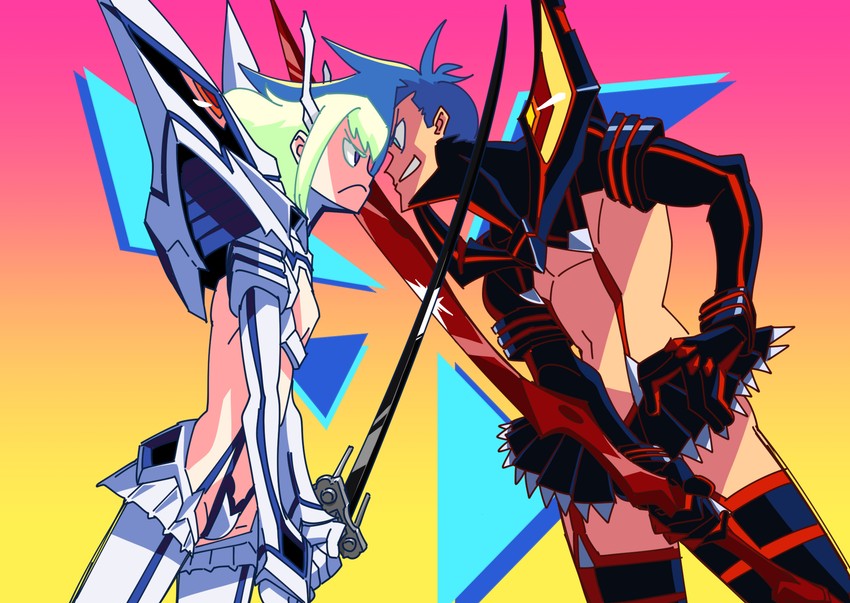 matoi ryuuko, senketsu, kiryuuin satsuki, junketsu, lio fotia, and 1 more (kill la kill and 2 more) drawn by pp_bj