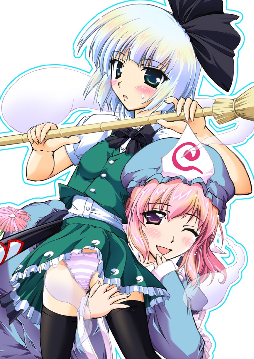 konpaku youmu and saigyouji yuyuko (touhou) drawn by kakei_hidetaka