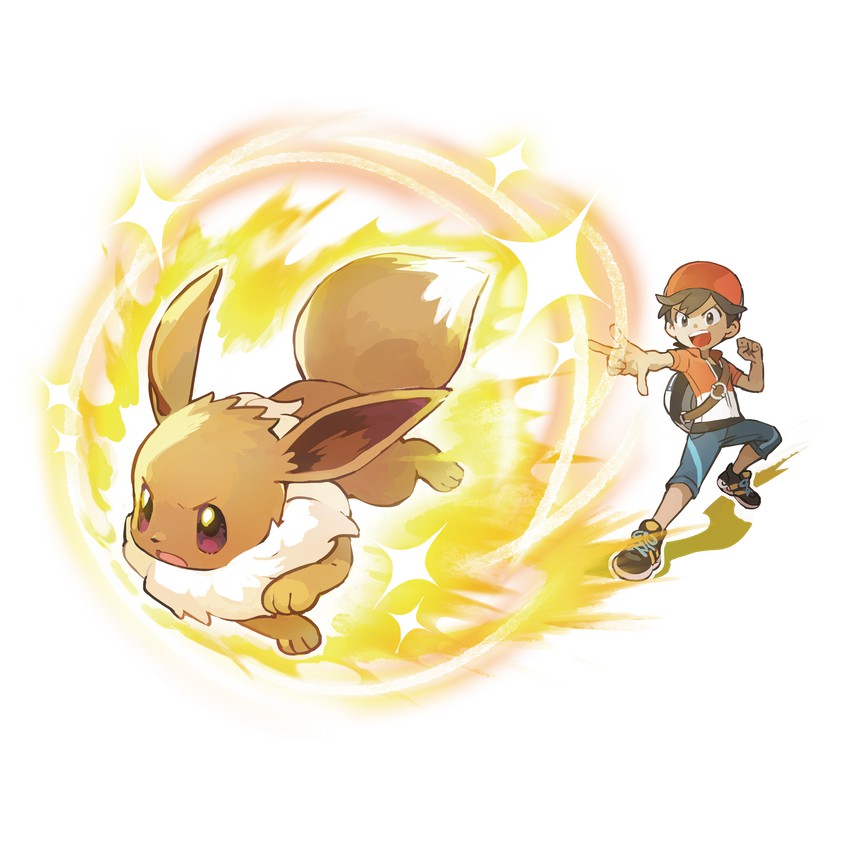 eevee and chase (pokemon and 1 more) drawn by mizutani_megumi