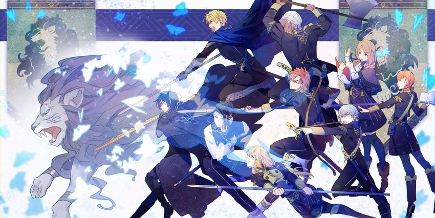 dimitri alexandre blaiddyd, male byleth, ingrid brandl galatea, sylvain jose gautier, mercedes von martritz, and 4 more (fire emblem and 1 more) drawn by tuze111