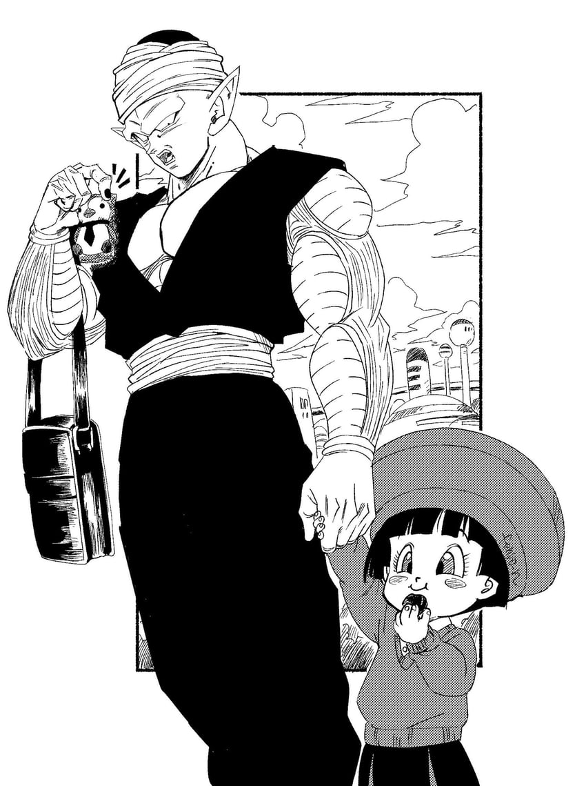 pan and piccolo (dragon ball and 2 more) drawn by fenyon